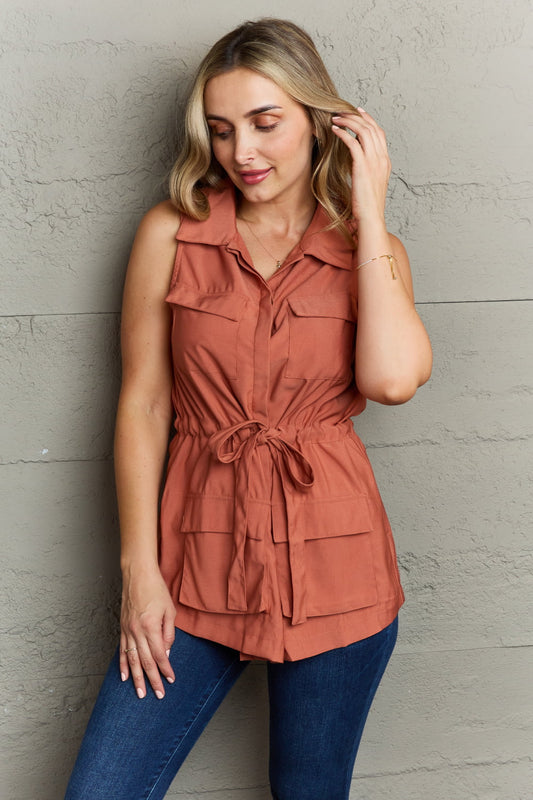 Light Breeze Collared Blouse