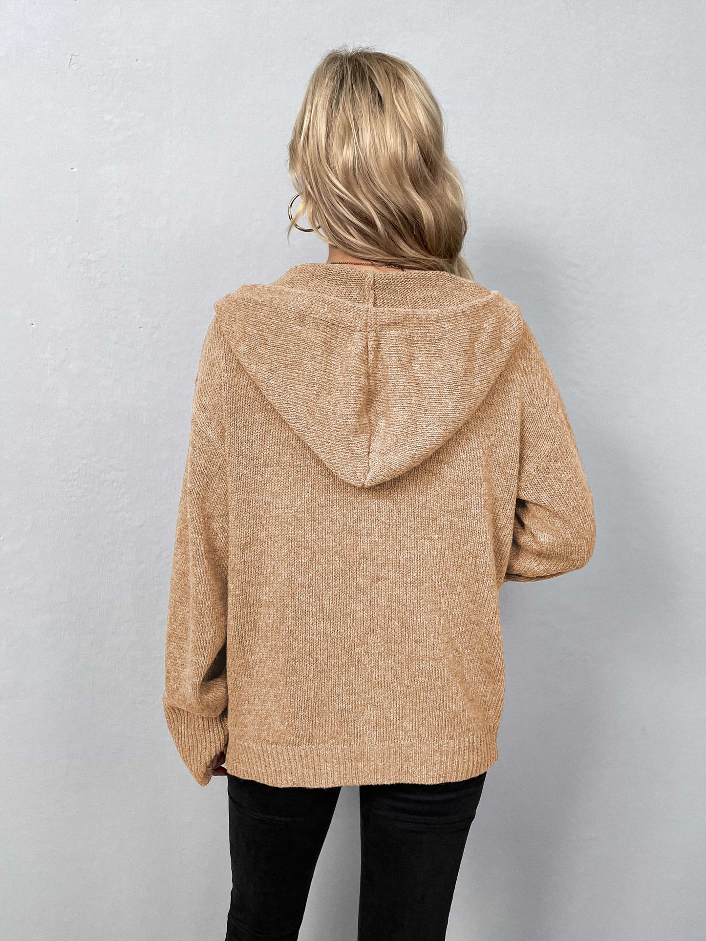 Casual Hooded Button-Down Sweater